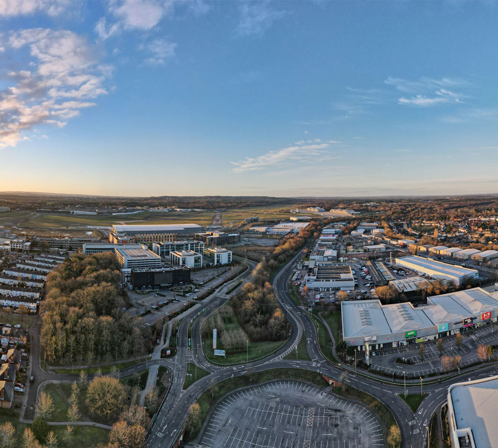 Aerial view of Farnborough