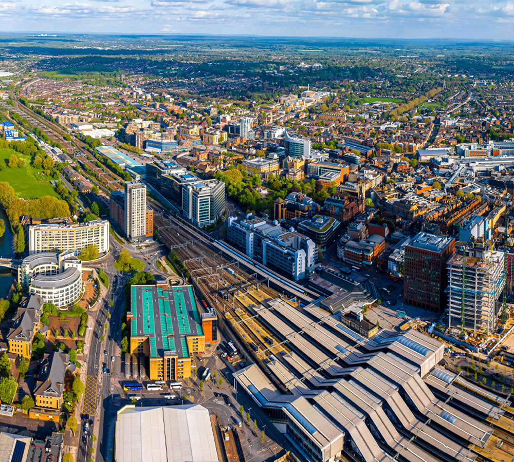 Aerial view of Reading