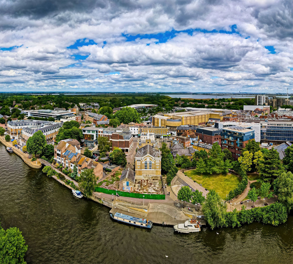 Aerial view of Staines