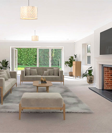 A lounge in the Orchard and Maple House developments