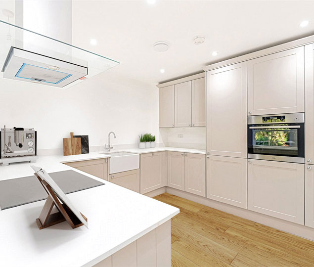A kitchen in the Sandhurst Mews development
