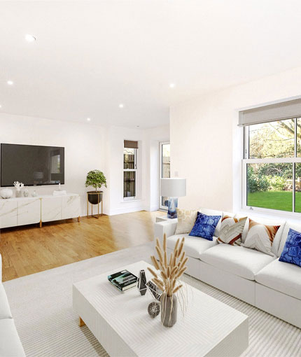 A lounge in the Sandhurst Mews development