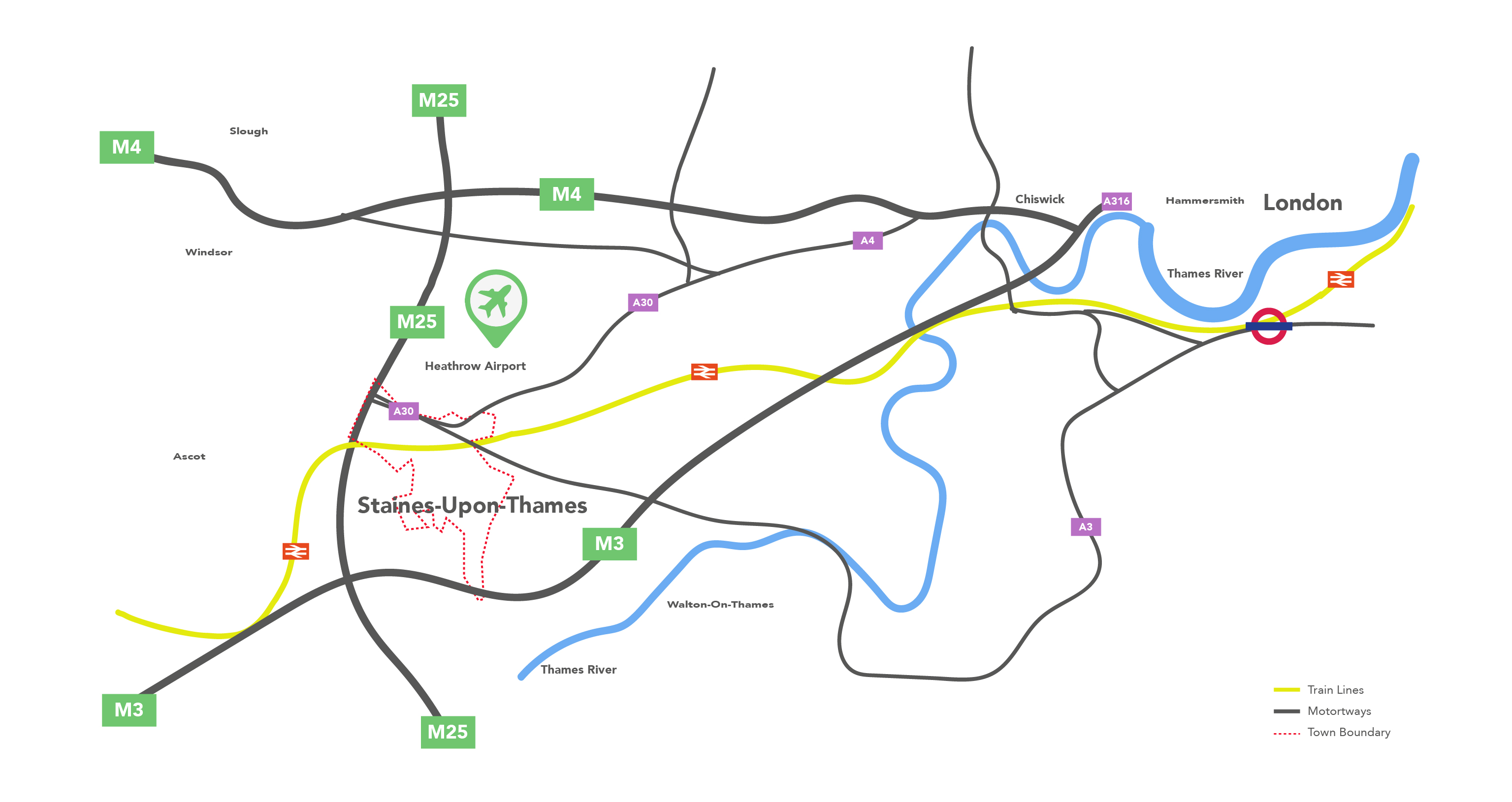 Staines transport links